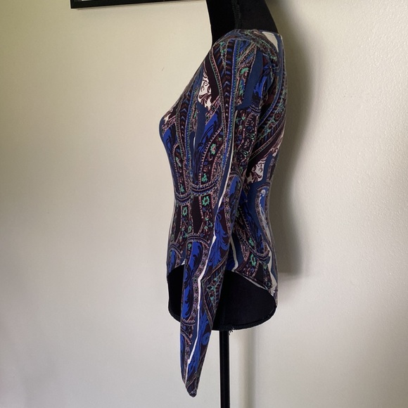 Free People Blue Paisley lace up bodysuit - Picture 10 of 12